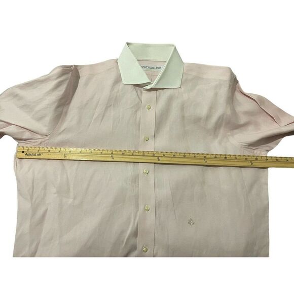 INDIVIDUALIZED SHIRTS Dress Shirt Pink‎ White Contrast Collar Spread Size 16 - Picture 6 of 12